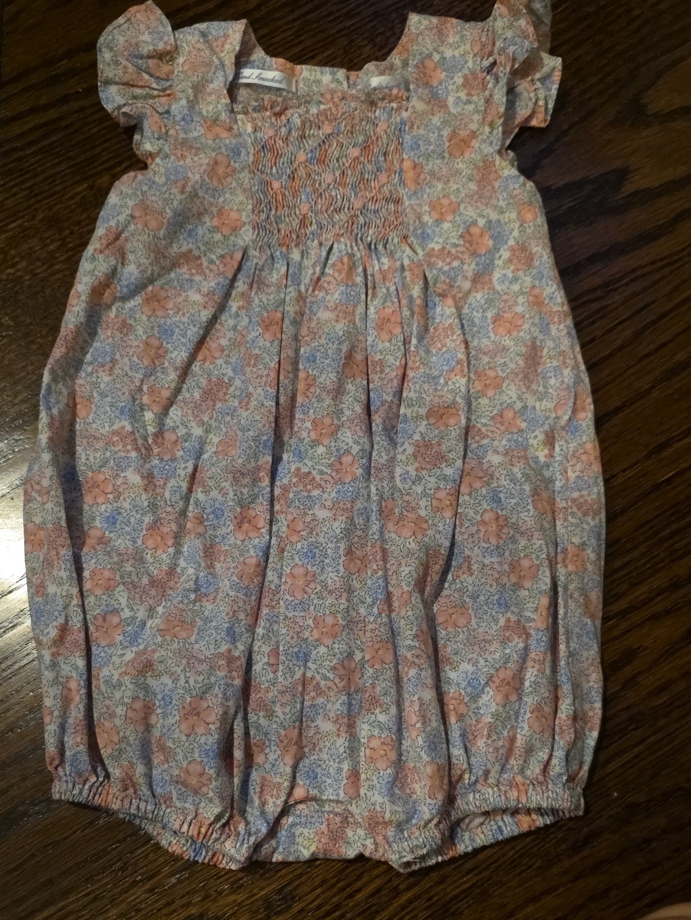 Ralph Lauren Peach & Blue Floral Baby Romper
